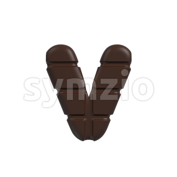 Lowercase cacao font V - Small 3d letter Stock Photo