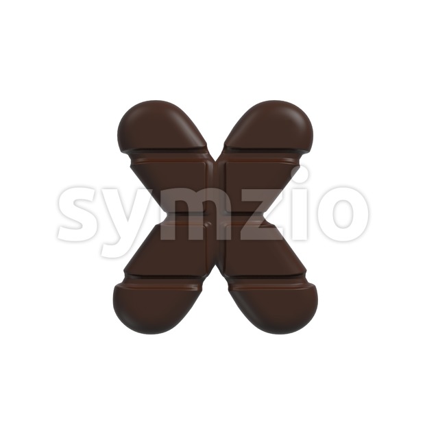 cacao 3d font X - Small 3d letter Stock Photo
