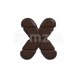cacao 3d font X - Small 3d letter Stock Photo