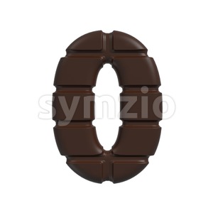 chocolate number 0 - 3d digit Stock Photo