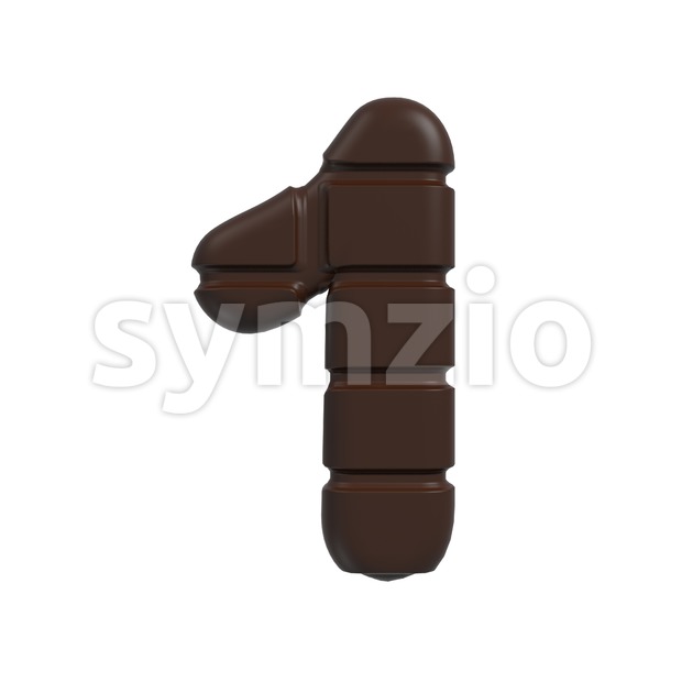 chocolate number 1 - 3d digit Stock Photo