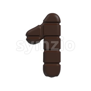 chocolate number 1 - 3d digit Stock Photo
