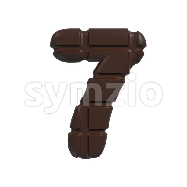 chocolate number 7 - 3d digit Stock Photo