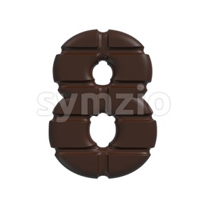 chocolate digit 8 - 3d number Stock Photo