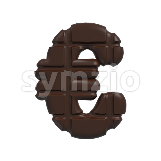 chocolate euro currency sign - 3d business symbol Stock Photo