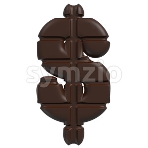 chocolate dollar currency sign - 3d money symbol Stock Photo