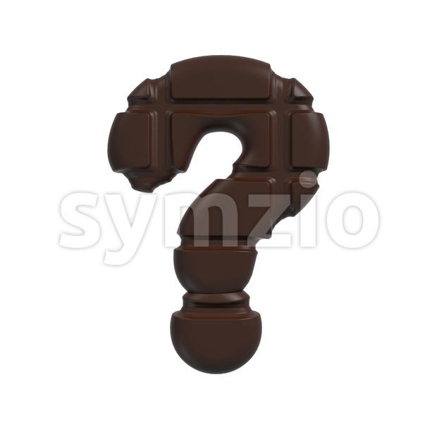 chocolate interrogation point - 3d sign Stock Photo