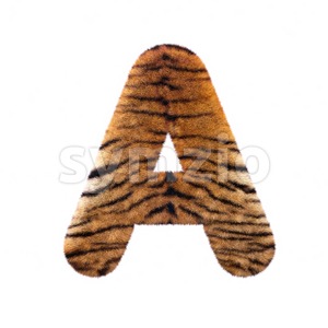 tiger fur letter A - Capital 3d character Stock Photo
