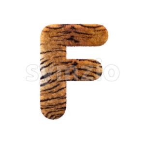 tiger fur letter F - Upper-case 3d font Stock Photo