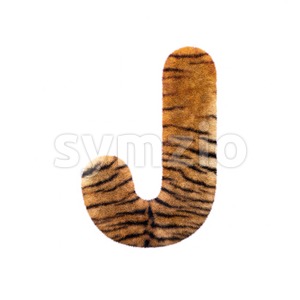 3d Uppercase font J covered in safari tiger texture Stock Photo
