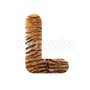 tiger coat 3d font L - Capital 3d character Stock Photo