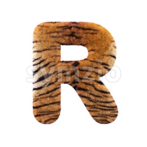 tiger coat letter R - Uppercase 3d font Stock Photo