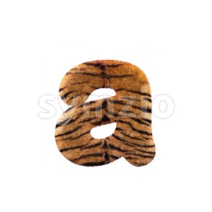 tiger fur font A - Lowercase 3d letter Stock Photo