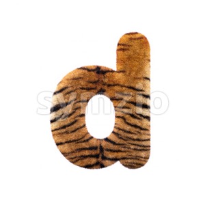 tiger letter D - Lowercase 3d font Stock Photo