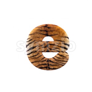 tiger coat 3d character E - Lower-case 3d letter Stock Photo