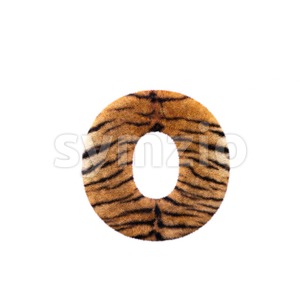 tiger coat font O - Small 3d letter Stock Photo