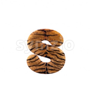 safari tiger letter S - Lowercase 3d font Stock Photo