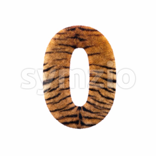 Tiger number 0 - 3d digit Stock Photo