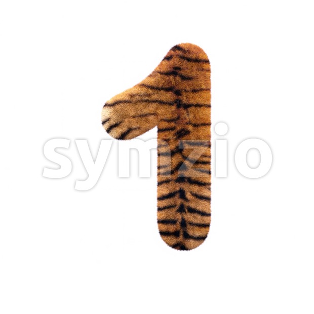 Tiger number 1 - 3d digit Stock Photo