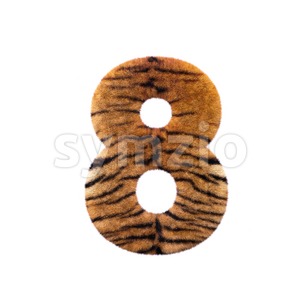Tiger digit 8 - 3d number Stock Photo