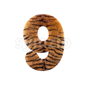 Tiger number 9 - 3d digit Stock Photo