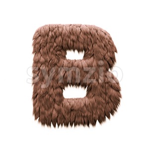 Capital sasquatch letter B - Upper-case 3d font Stock Photo