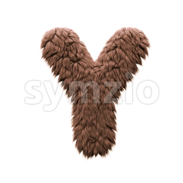 Upper-case yeti font Y - Capital 3d character Stock Photo