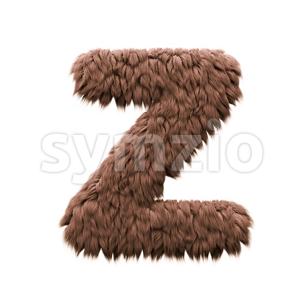 bigfoot letter Z - Upper-case 3d font Stock Photo
