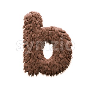 3d Lower-case character B covered in bigfoot texture Stock Photo