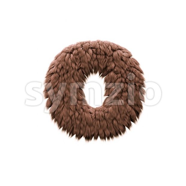 bigfoot font O - Small 3d letter Stock Photo