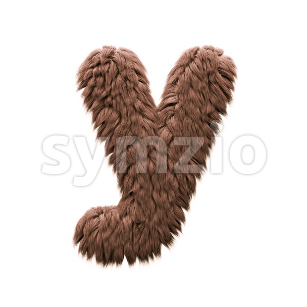 Lowercase bigfoot character Y - Small 3d letter Stock Photo