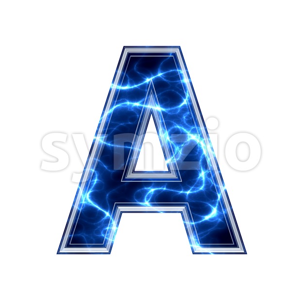 Electric letter A - Capital 3d character Stock Photo