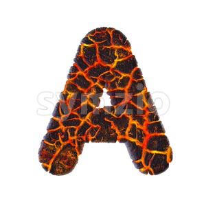 volcano letter A - Capital 3d character Stock Photo