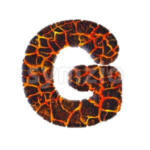 Upper-case volcano character G - Capital 3d font Stock Photo