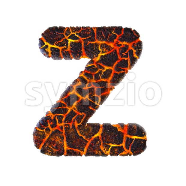 magma letter Z - Upper-case 3d font Stock Photo