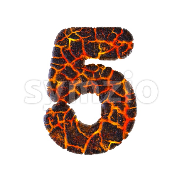 Lava number 5 - 3d digit Stock Photo