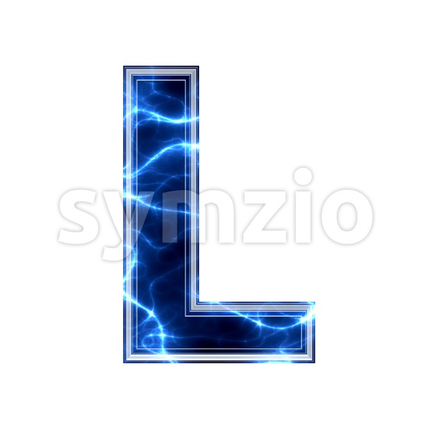 lightning 3d font L - Capital 3d character Stock Photo