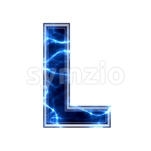 lightning 3d font L - Capital 3d character Stock Photo