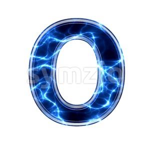 3d Upper-case letter O covered in Electric texture Stock Photo