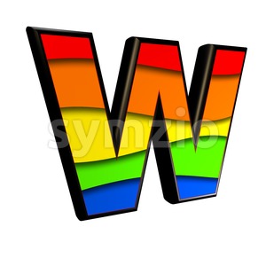 colorful font W - Capital 3d letter Stock Photo