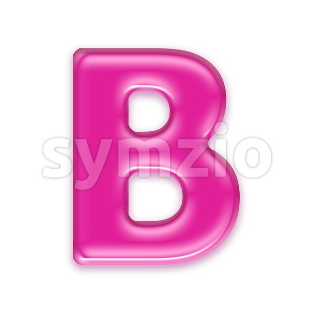 Capital pink letter B - Upper-case 3d font Stock Photo