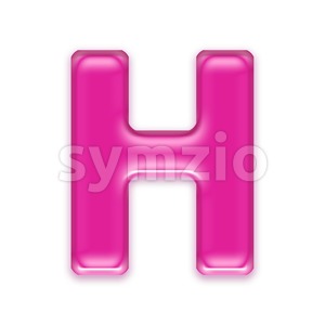 girly 3d letter H - Upper-case 3d character Stock Photo