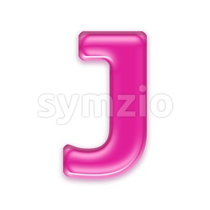 3d Uppercase font J covered in pink texture - Capital 3d character Stock Photo