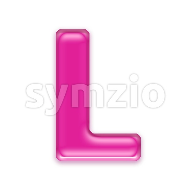 transparent pink 3d font L - Capital 3d character Stock Photo