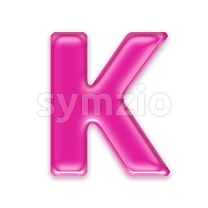 Uppercase girly letter K - Capital 3d font Stock Photo