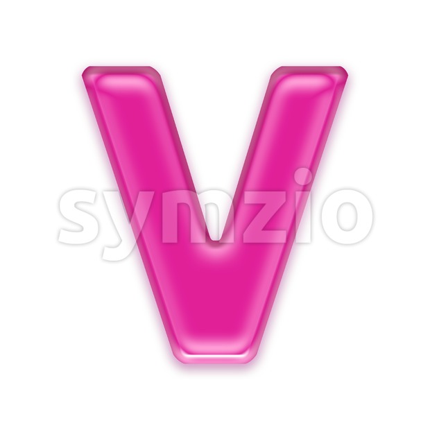 Capital girly letter V - Upper-case 3d character Stock Photo