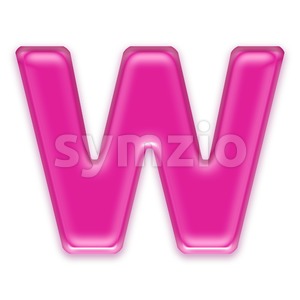 pink font W - Capital 3d letter Stock Photo