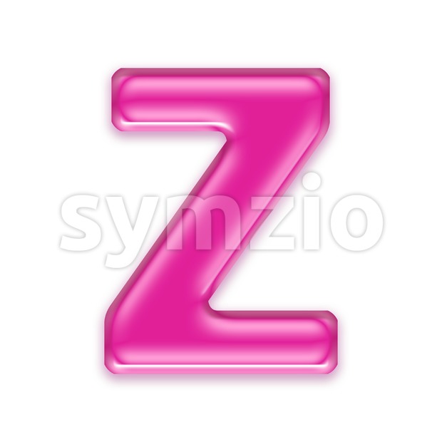transparent pink letter Z - Upper-case 3d font Stock Photo