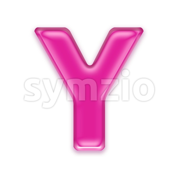 Upper-case girly font Y - Capital 3d character Stock Photo