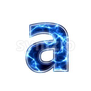 Electric font A - Lowercase 3d letter Stock Photo